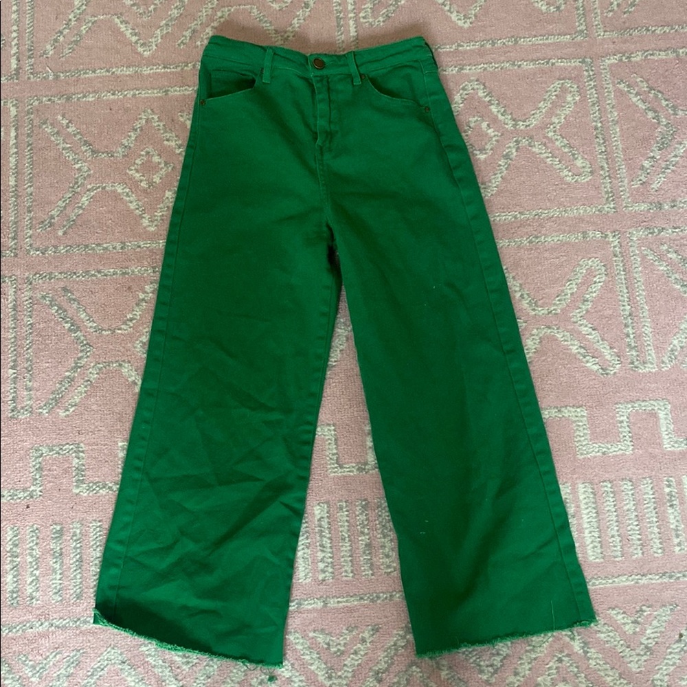 Vibrant Green Wide-Leg Pants
